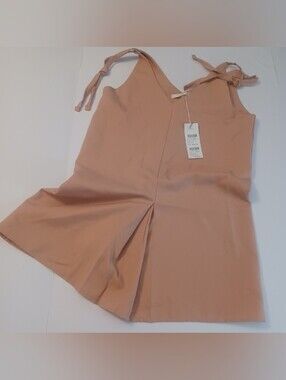 Pleat Front Mini Dress Ronper Sz S